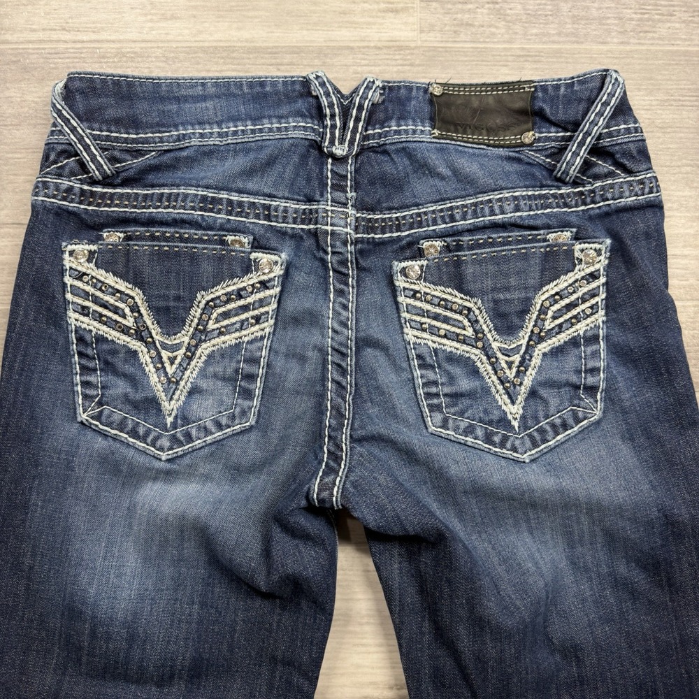 Vigoss THE DUBLIN Capri Thick Stitch Bling Blue Jeans Women's Size 5 Inseam 21"